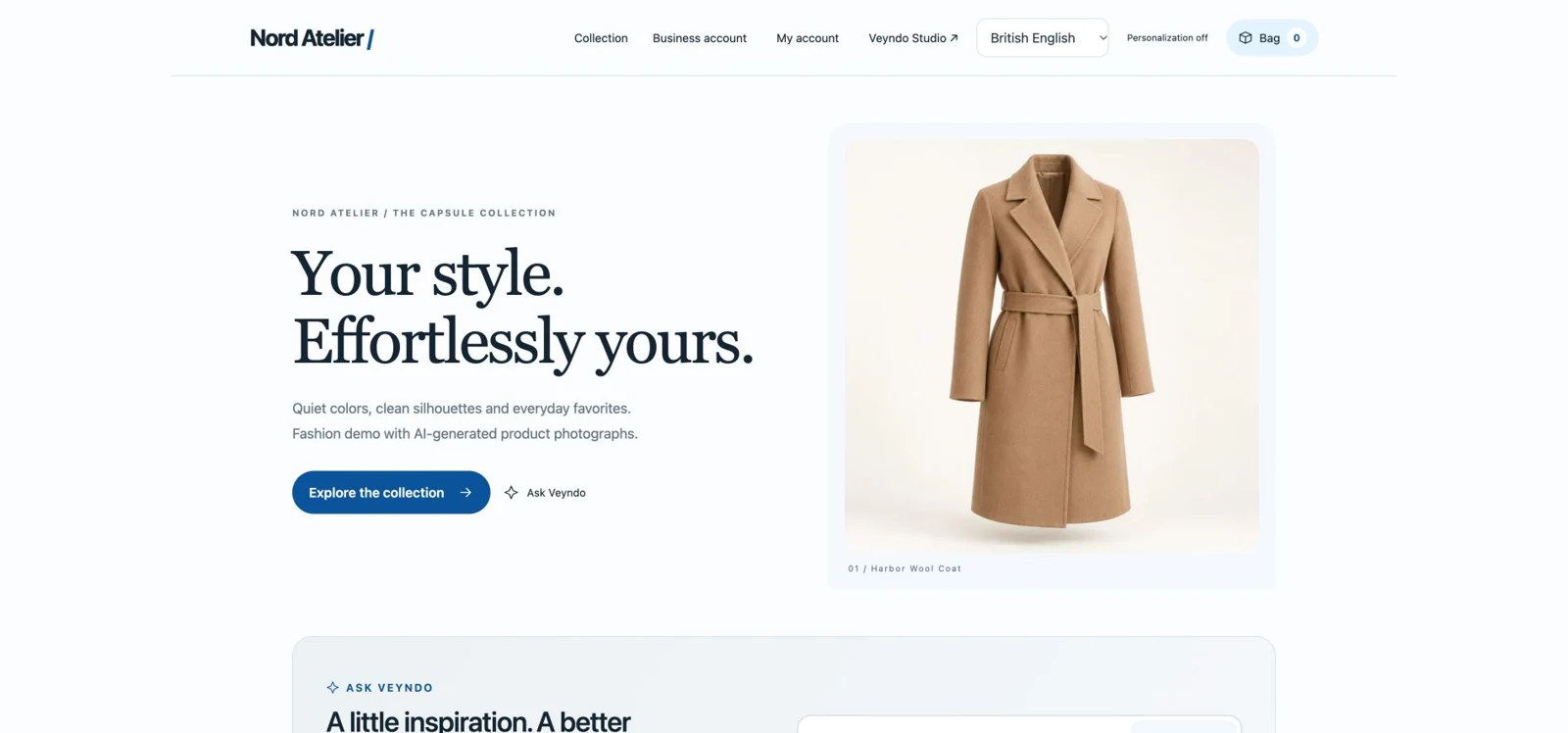 Ein Mode-Storefront aus dem Veyndo-Projekt